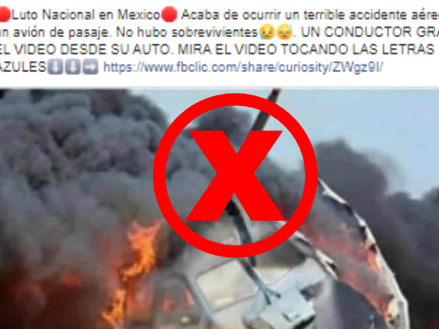 Detector: estas fotos no son de un accidente aéreo en México
