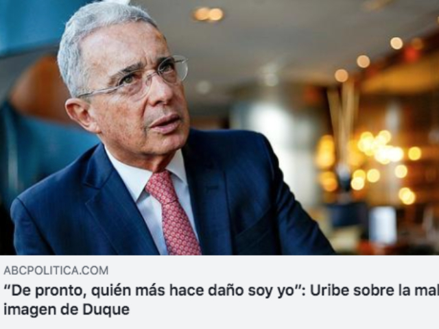 Detector: Uribe sí dijo que él podría estar afectando la imagen de Duque